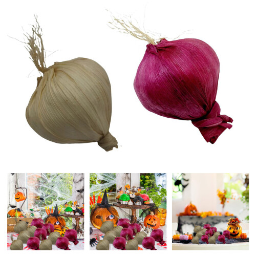 10PCS Foam Garlic Models Natural Looking Artificial Fruit-White 2