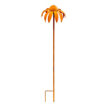 Artistic Iron Echinacea Garden Stake Aged Metal Look For