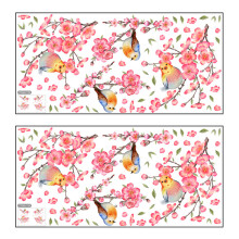 Double-Sided Printed Window Clings Decorations for Spring Themed Events, Vibrant Watercolor Designs Add a Touch of Nature Indoors and Outdoors, Waterp