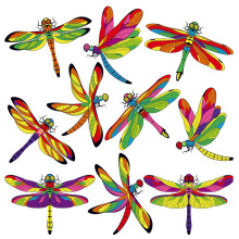 Butterfly Dragonfly Hummingbird Screen Magnets, Made In America Decorative Magnetic Flexible Magnets, Screen Door Decals for Pets and People Safety, W