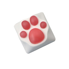 Capuchons de touches de personnalité CatPaw, en PBT,-Rose rouge
