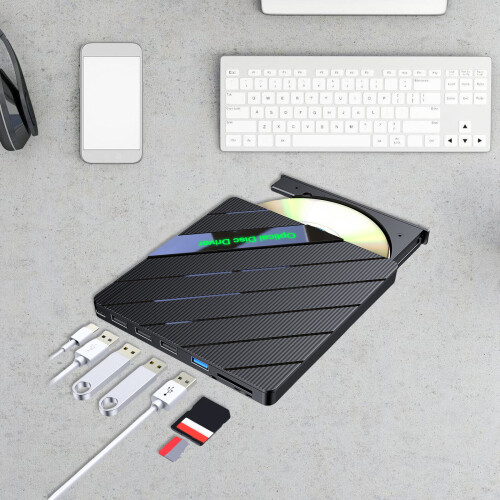 Lecteur de disque externe 8 en 1 USB3.0 Type C graveur de ROM 1