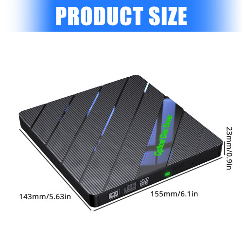 Lecteur de disque externe 8 en 1 USB3.0 Type C graveur de ROM 2