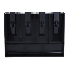 Inserto per cassetto registratore di cassa per organizer per scatola porta soldi, registratore di cassa portatile con design ad arco e clip
