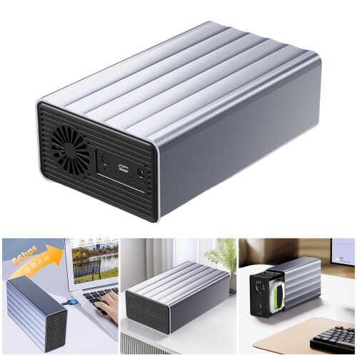 Aluminum Alloy Double Bay Solid Disk for 2.5 3.5 Enclosure Box 1