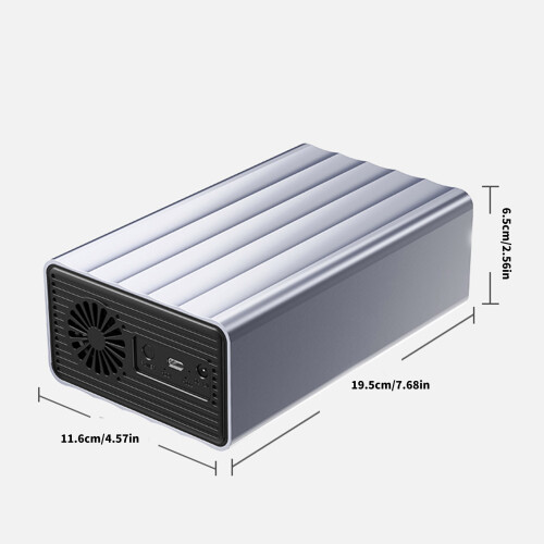 Aluminum Alloy Double Bay Solid Disk for 2.5 3.5 Enclosure Box 2