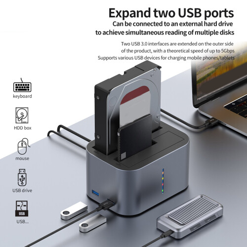 External Hard Disk Docking Station for 2.5/3.5Inch Solid Disks 1