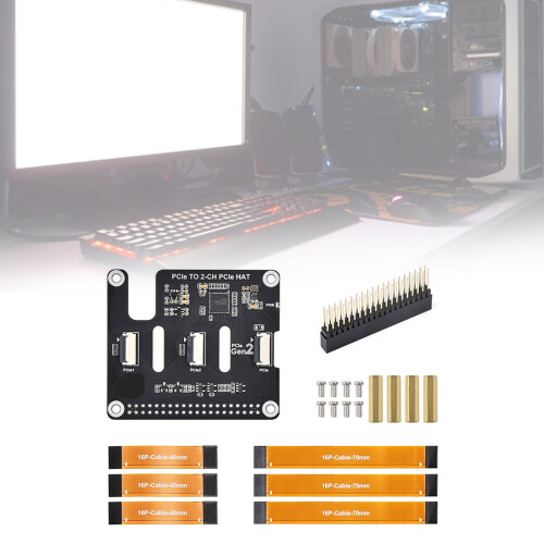 PCle naar 2CH PCle-uitbreiding voor Raspberry Pi5 voor 1