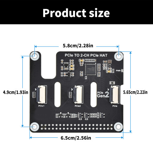 PCle naar 2CH PCle-uitbreiding voor Raspberry Pi5 voor 2