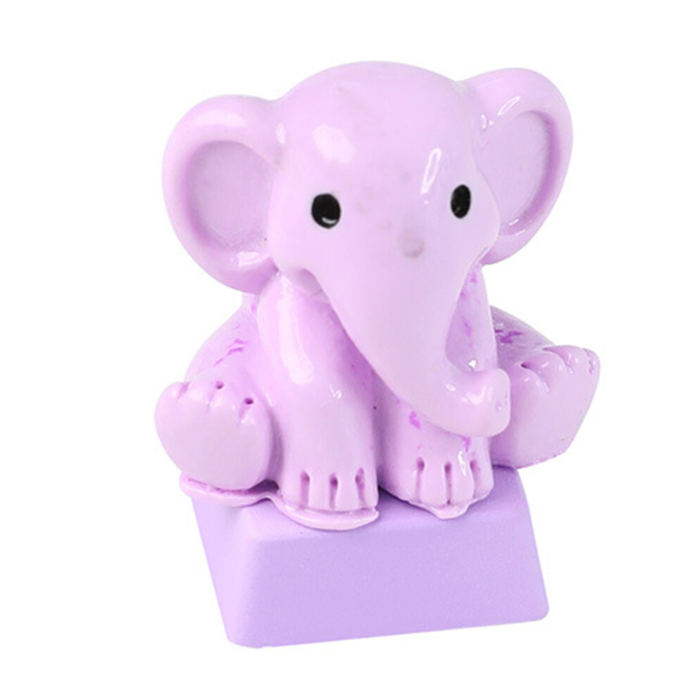 Lovely Cartoon Elephant Keycap 3D Designing Resin Keycap- Purple 7732000446139