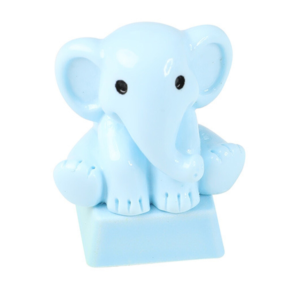 Resin Keycap 3D Cartoon Elephant Keycaps For Mechanical- Blue 7732000446634