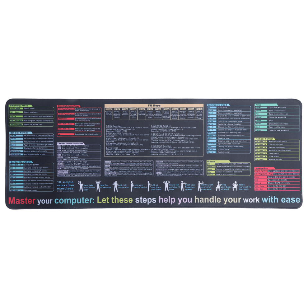 Large Office Desk Pad With Excels And Word Shortcut-400X900x2mm 7732000446917