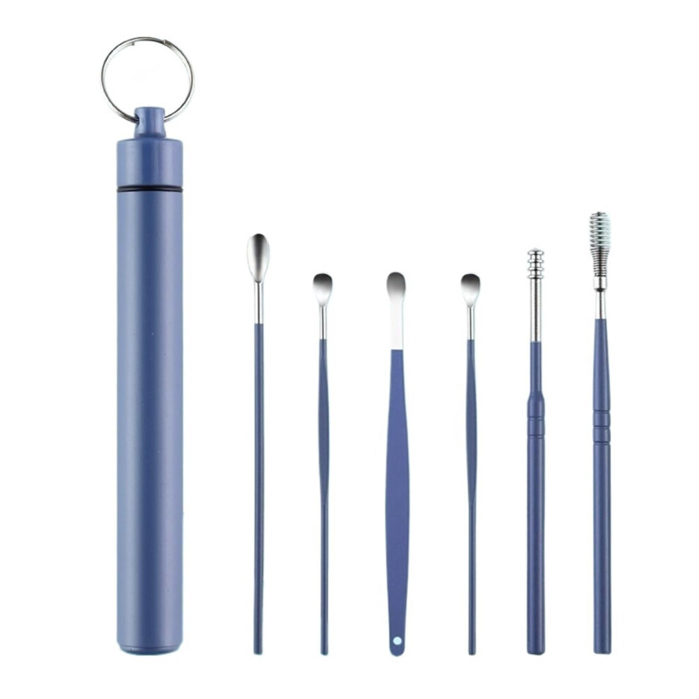 Blue Ear Cleaner Earpick Sticks Earwax Removal Tool Care Ear Cleaner Spoon Earwax Remover (Blue)