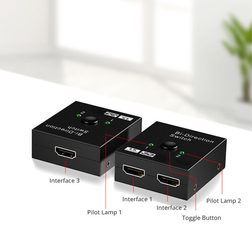 HDMIs Splitter 4K Bidirectional HDMIs Switcher 2x1/1x2 HDMIs 2