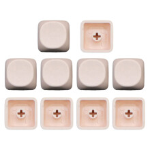 10key 1U MOA Profiel PBT Blank Keycaps, Verven-Beige wit