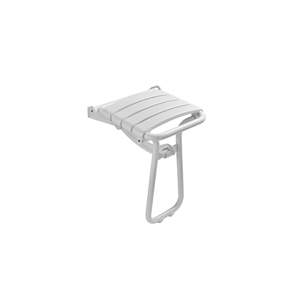 White Foldable Shower Seat Â Spacesaving Stool For Small Showers, Ideal For Adults And Elderly Â