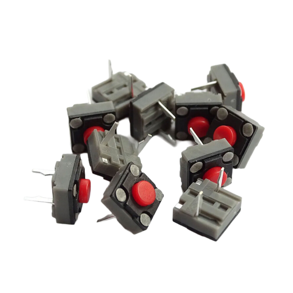 10Pcs Mute Clicking Microswitches For Mouse 6X6x4.3mm- Red 7732000451942
