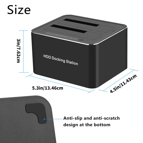 External Hard Disk Enclosure Double Bay USB3.0 5Gbps Supports 2
