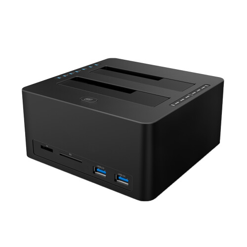 Double Bay Hard Drive Docking Station High Capacity for 2.5 &