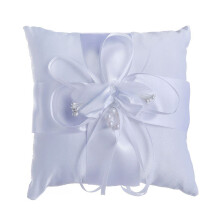 Bride Wedding Ring Pillow Cushion White for Wedding Party