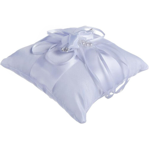 Bride Wedding Ring Pillow Cushion White for Wedding Party 1
