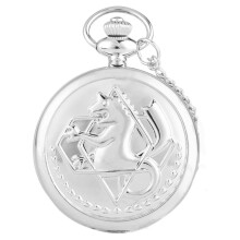 Pocket Watch Costume, Vintage Pocket Watch, Steel Alchemy Pocket Watch (Silver Thick Chain)