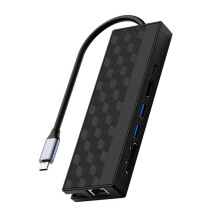 USB C-hub 7-poorts met PD100W 1000M Ethernet en 4k30hz
