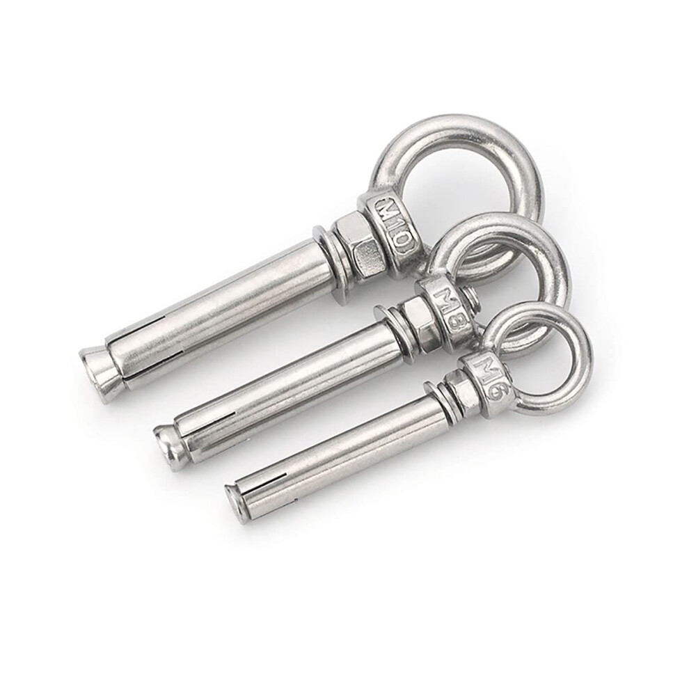Expansion Anchor Bolt, M8 Lifting Eye Bolt 304 With Round Ring Hook Nut (120Mm, M8) 9426802280586