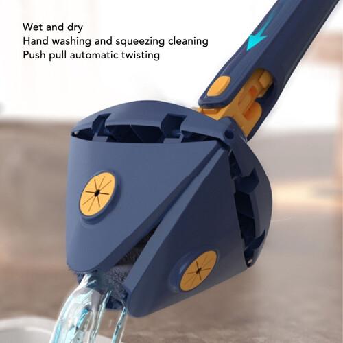 Automatic Water Squeezing Function Mop, Wet & Dry Dual Using Cleaning Tool with Long Handle Microfiber Spin Mop Head, Premium Material Construction fo 2