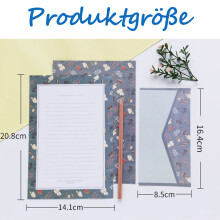 Stationery Paper Set, Multifunctional For Wedding And Anniversary Notes, Exquisite Patterns On Natural Paper, 25 DIN Long Envelopes Included, Perfect