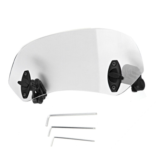 Easy to Install and Remove Motorcycle Windshield Upgrade, Windscreen Windshield Spoiler with Air Deflector Functionality, Adj Angle and Soft Rubber 1