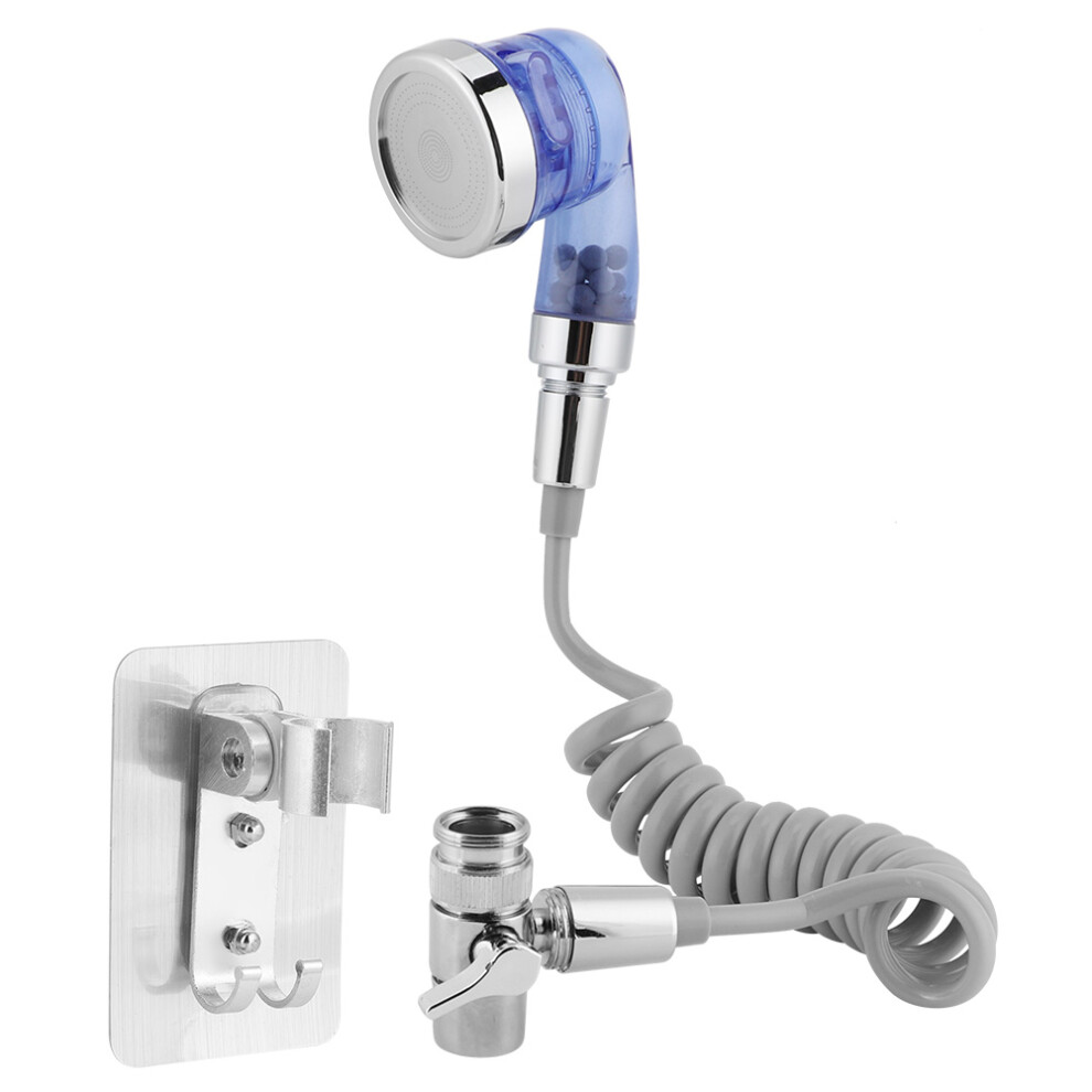 Bathroom Sink Sprayer Attachment, Faucet Aerator With Diverter Valve, Flexible Shower Head For Kitchen Tub, Easy Storage With Adhesive Shower Holder 9138057316049