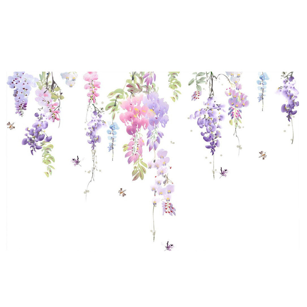 Reusable Wall Art For Nursery, Vibrant Color Pattern Flower Wall Decals Non-Toxic Waterproof, Diy Wall Decoration Girls Bedroom Decor