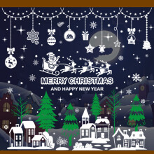 Reusable Christmas Window Stickers With Long-lasting Adhesion, Indoor Outdoor Visibility Decorative Window Clings For Smooth Surface Application