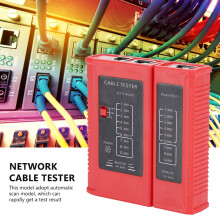 Netwerkkabeltester voor RJ45/RJ11, automatisch scanmodel, netwerktestapparaat met LED-lampjes, gemakkelijk afleesbaar LED-display, handzaam voor het