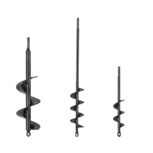 Bulb & Bedding Plant Augers, Posthole Digger for 3/8” Hex Drive Drill, Cold-Rolled Steel Spiral Planter Tool for Efficient Garden Planting, Fence