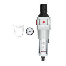 Justerbart trykluftfilter med piggyback-konfiguration, kombineret trykluftfilterregulator med synligt skueglas og automatisk