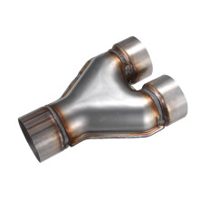 Universal 409 Stainless Steel Exhaust Y Pipe, 3Inch Inlet To 3Inch Dual Outlet, 10Inch Length, Car Truck Compatible