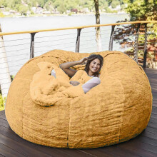 Fluffy Fur Bean Bag Cover 180x90 cm No Padding For Sofa Bed Dormitory Use