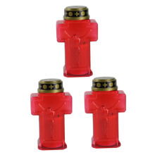 Flameless Cemetery Candle Lights 3Piece BatteryOperated Grave Decor Jesus Cross Memorial Lamps For Graves And Gardens
