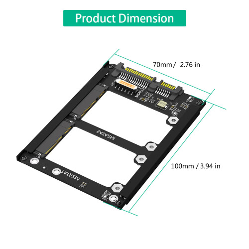 Adaptateurs mSATA vers SATA3.0, doubles SSD mSATA vers SATA3.0, 2