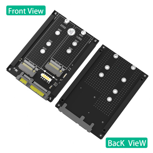 Double M.2 B Key SSDs to SATA3.0 Adapter Card Socket Enclosure 1