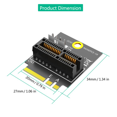 M.2 Sleutel A + E Naar PCIE 1X Adapter PCIE Converter Card 2