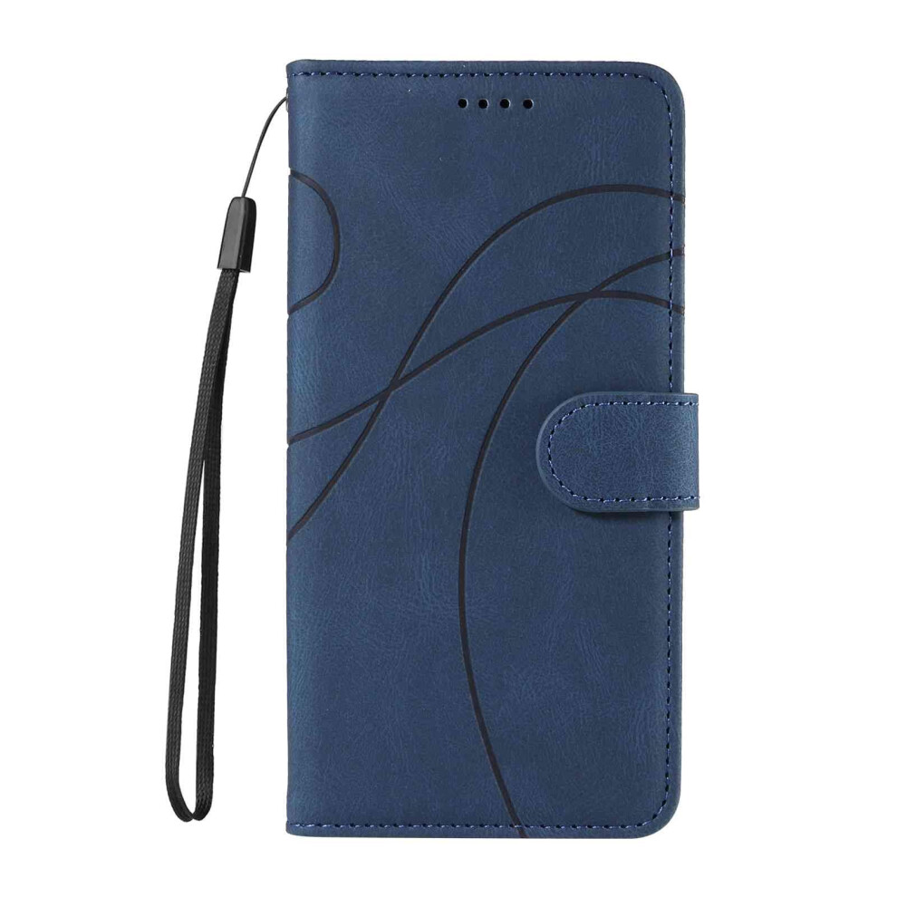 Case Wallet Card Holder Arcuate Texture Leather Folio Flip Case Builtin Kickstand Magnetic Closure For Honor 90 Blue 9189345287817