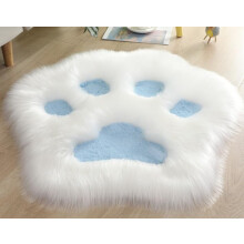 Rug Faux Sheepskin Rug, Washable Hairy Carpet, White And Blue, 70x70 cm Kids Bedroom Rug