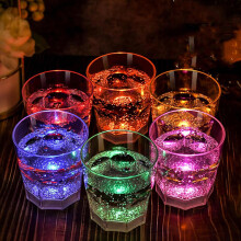 6 Packs Water Induction Luminous Glasses Cocktail Glasses Automatic Lighting Luminous Cups 6 Colors for Party Camping Bar Restaurant