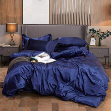 Silk Bedding Set, Polyester Microfiber Fabric, Satin Quilt Cover, Hidden Envelope Closure Design, 220x240 Bed Cover