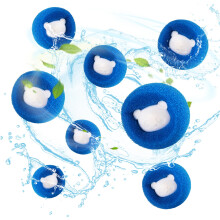 Pet Hair Remover Washing Machine 8 Piece Reusable Lint Remover Ball Set, Hair Catcher, Dryer Balls For Clothes, Blue
