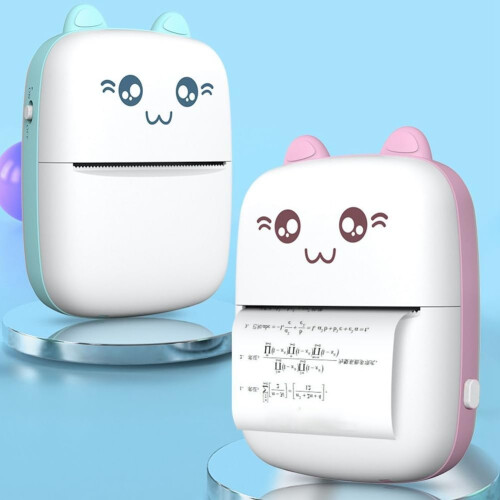 Small Portable Wireless Thermal Photo Printer PocketSized Mini Label Printer For Students Blue 2