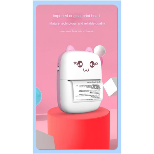 Small Portable Wireless Thermal Photo Printer PocketSized Mini Label Printer For Students Blue 1